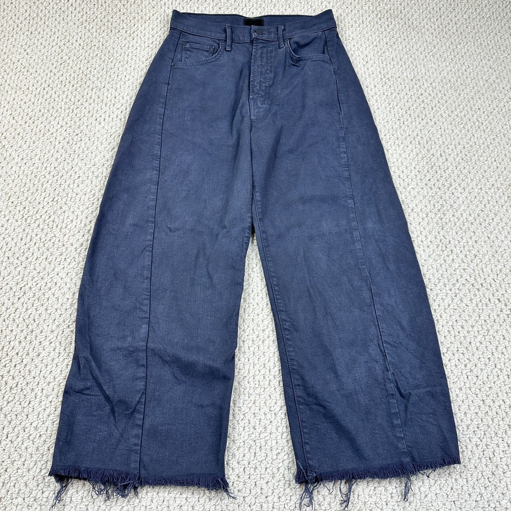 Mother Jeans Womens 26 Cats and Dogs Gray Half Pipe Flood Barrel Wide Leg Baggy
